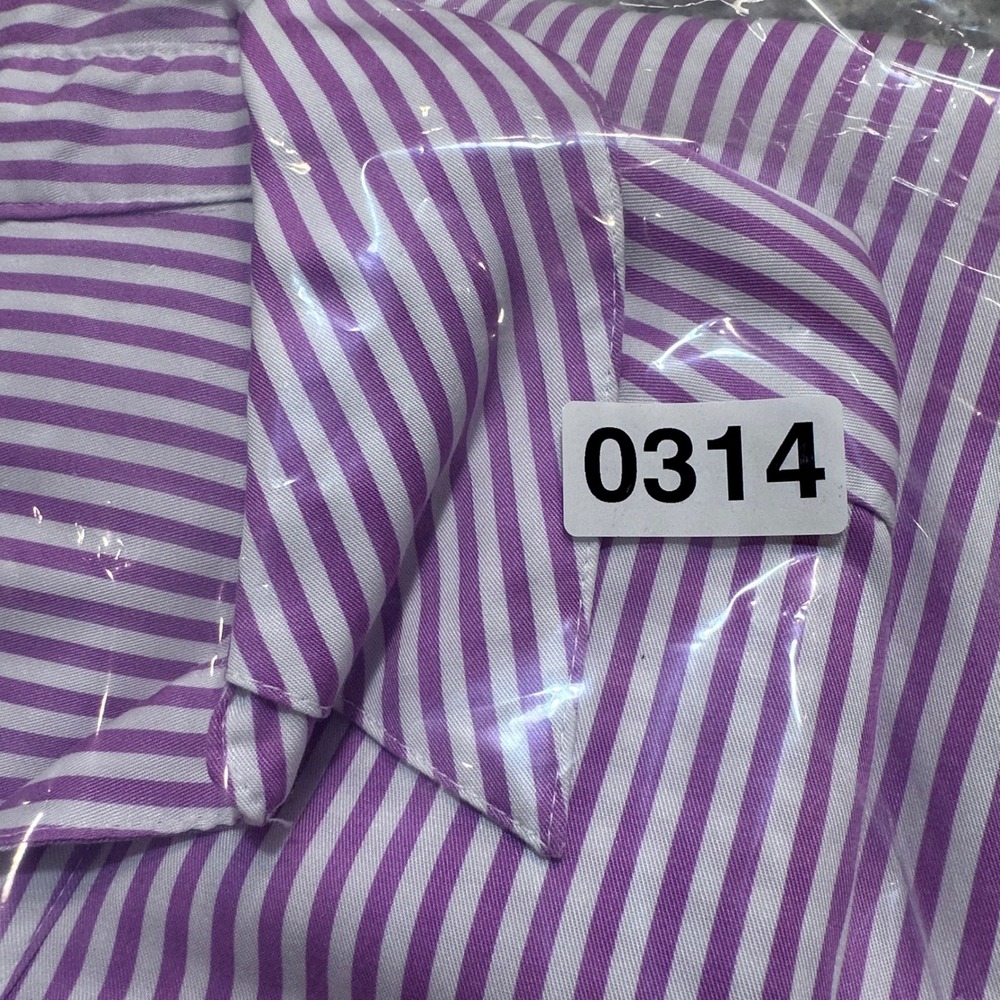 NWT Lane Bryant No-Peek Striped Tunic Shirt Purple White 26 Lyocell Belted - Picture 9 of 9